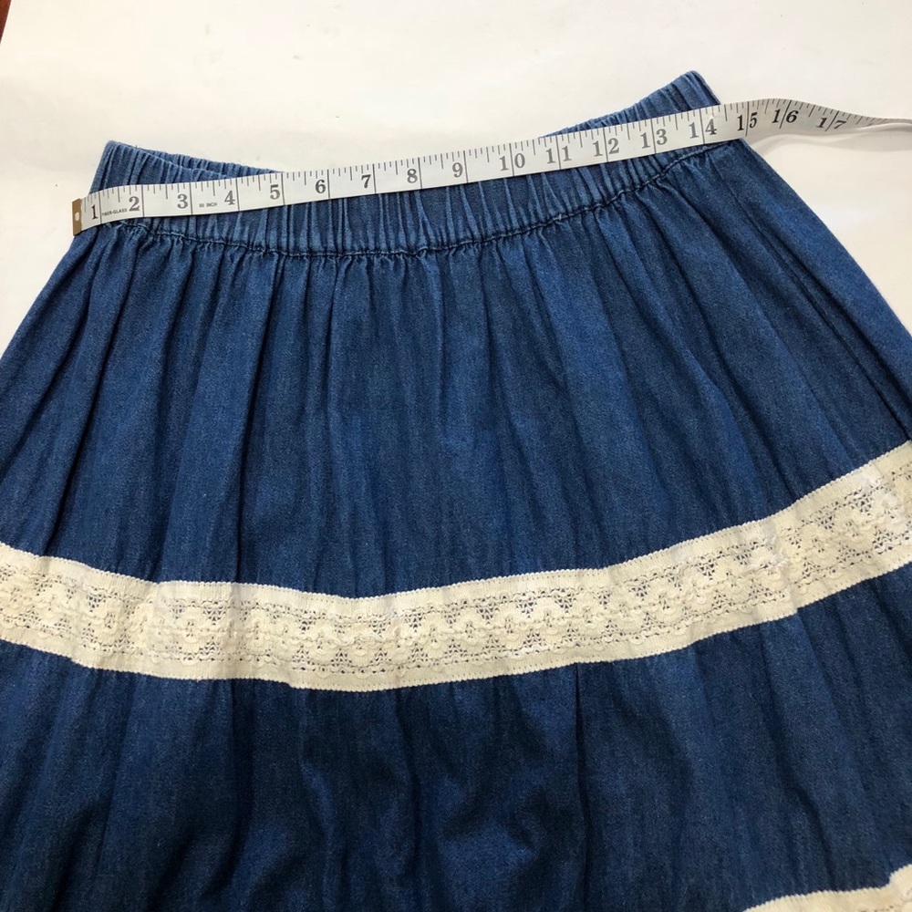 Hannah Denim Stretch Waist w/Embroidered Fringes - Picture 3 of 7